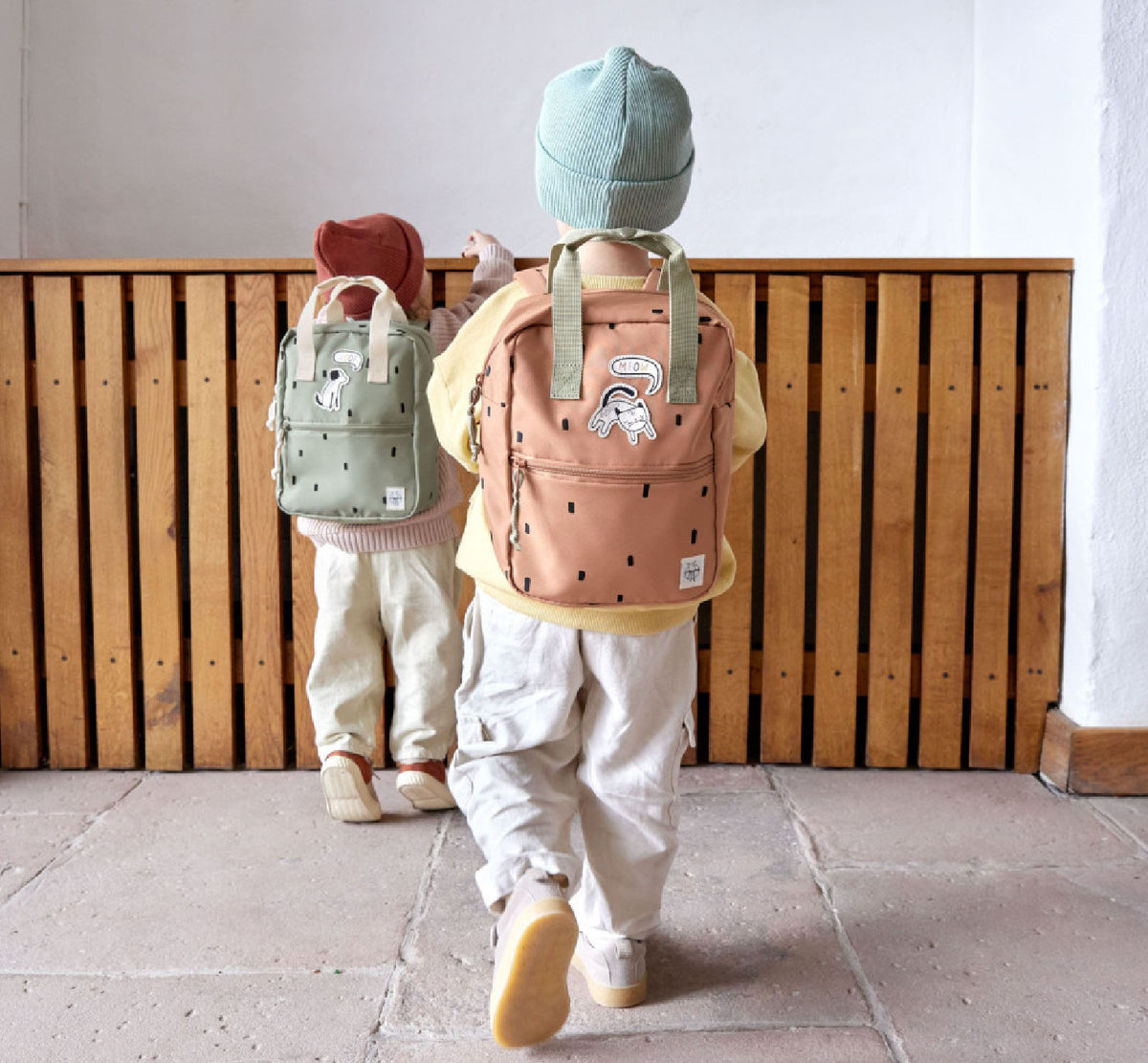 Backpack "Mini Square Happy Prints Caramel"