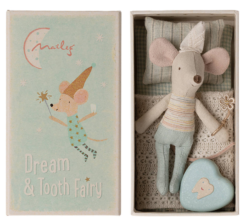 Mouse in Box "Tooth Fairy Little Brother Blue" - 11 cm 