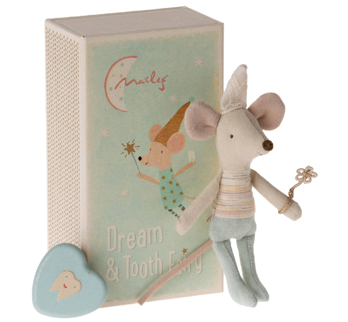 Mouse in Box "Tooth Fairy Little Brother Blue" - 11 cm 